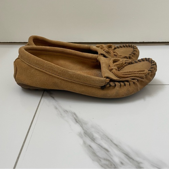 Minnetonka Suede Leather Braid Moccasins Shoes - Picture 1 of 4